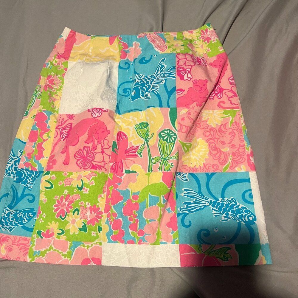 Lilly Pulitzer patchwork skirt vintage size 0